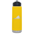 Laser etched yellow 20 oz vacuum insulated water bottle with 'Virginia Home' design