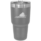 Laser etched dark gray 30 oz vacuum insulated tumbler with 'Virginia Home' design