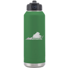 Laser etched green 32 oz vacuum insulated water bottle with 'Virginia Home' design