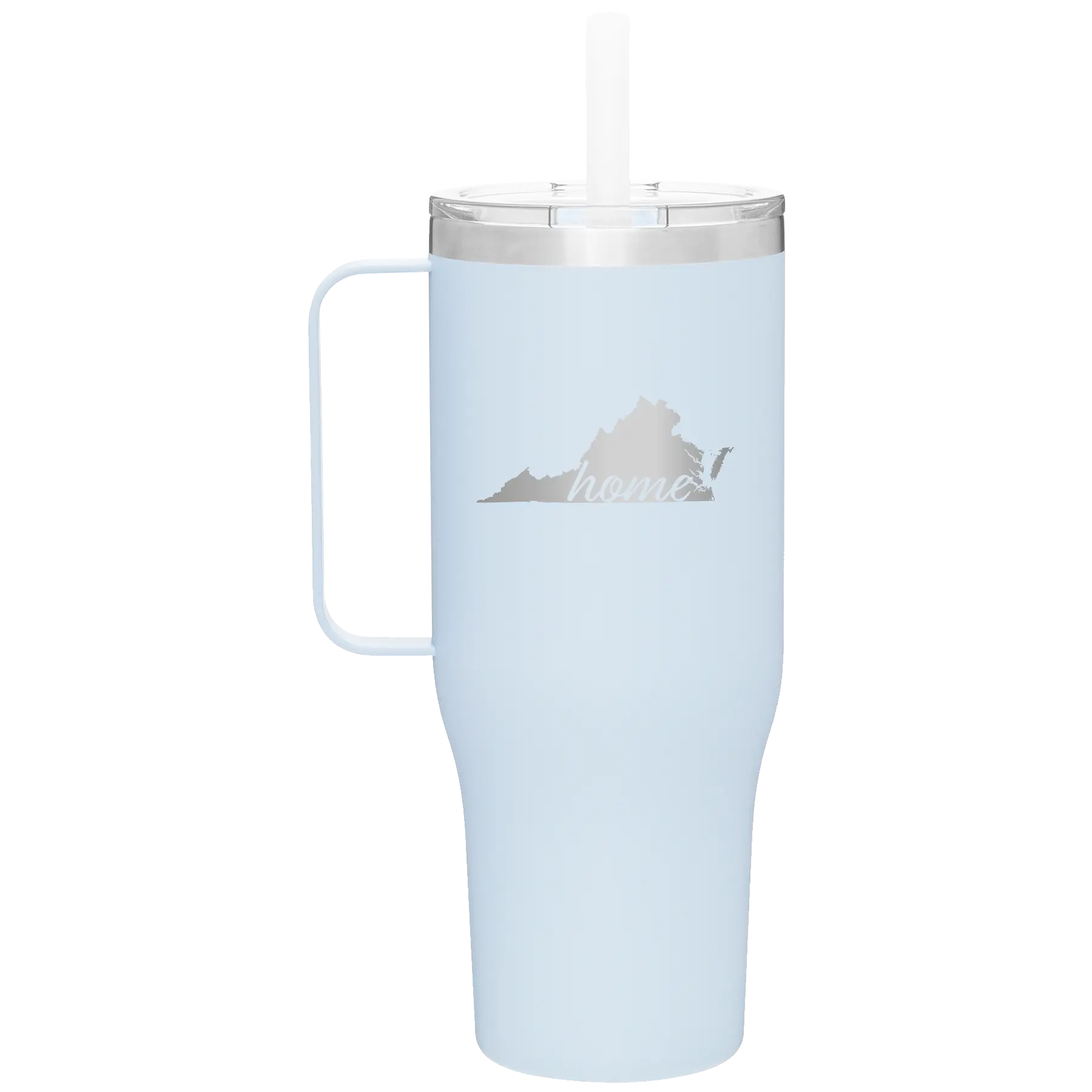 Laser etched landfall 40 oz vacuum insulated tumbler mug with 'Virginia Home' design