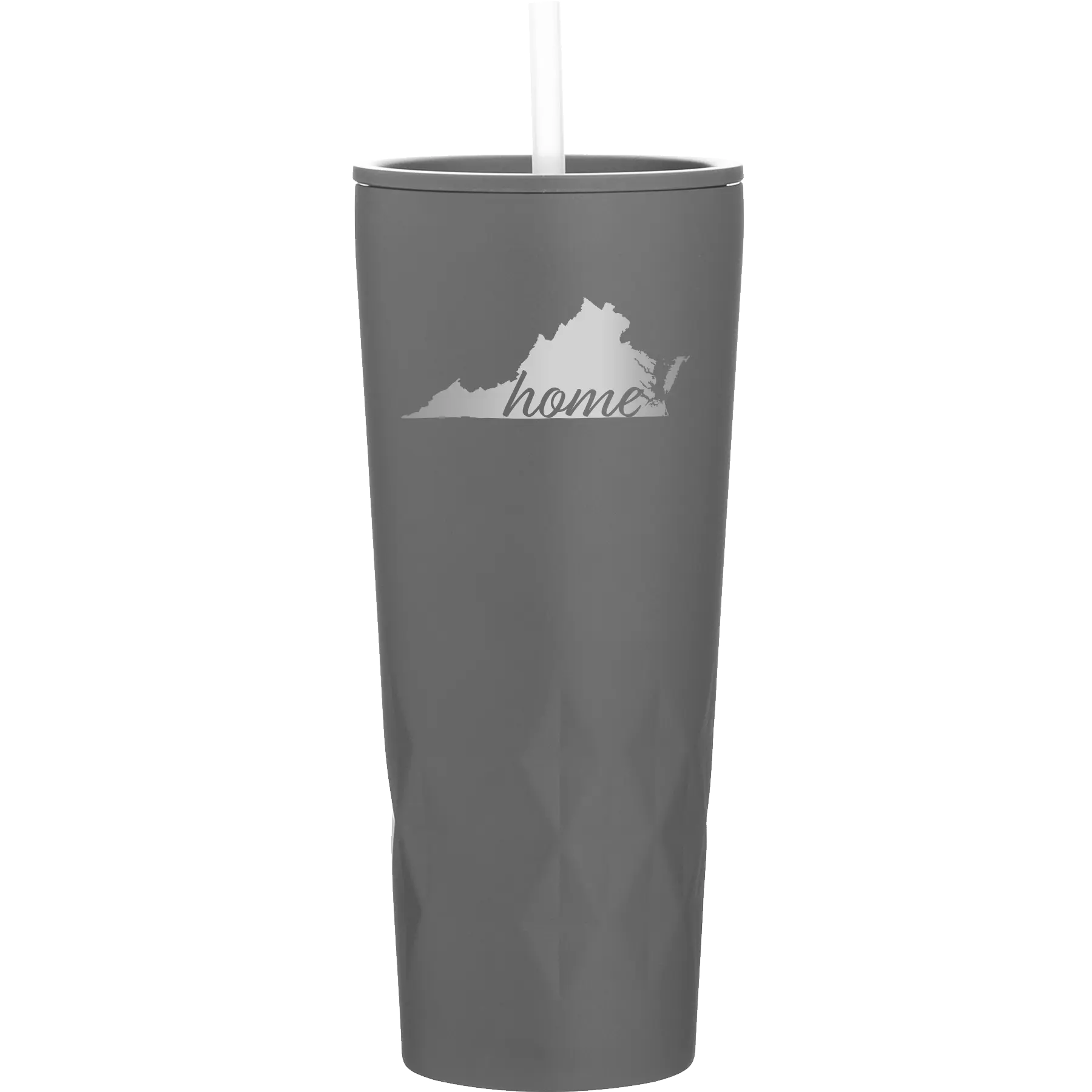 Laser etched slate 20 oz vacuum insulated tumbler with 'Virginia Home' design