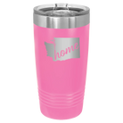 Laser etched pink 20 oz vacuum insulated tumbler with 'Washington Home' design