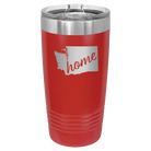 Laser etched red 20 oz vacuum insulated tumbler with 'Washington Home' design