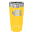 Laser etched yellow 20 oz vacuum insulated tumbler with 'Washington Home' design