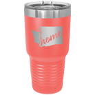 Laser etched coral 30 oz vacuum insulated tumbler with 'Washington Home' design