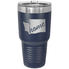 Laser etched navy 30 oz vacuum insulated tumbler with 'Washington Home' design