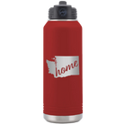 Laser etched maroon 32 oz vacuum insulated water bottle with 'Washington Home' design