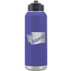 Laser etched purple 32 oz vacuum insulated water bottle with 'Washington Home' design