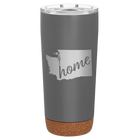 Laser etched storm gray 20 oz vacuum insulated tumbler with 'Washington Home' design