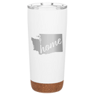 Laser etched white 20 oz vacuum insulated tumbler with 'Washington Home' design