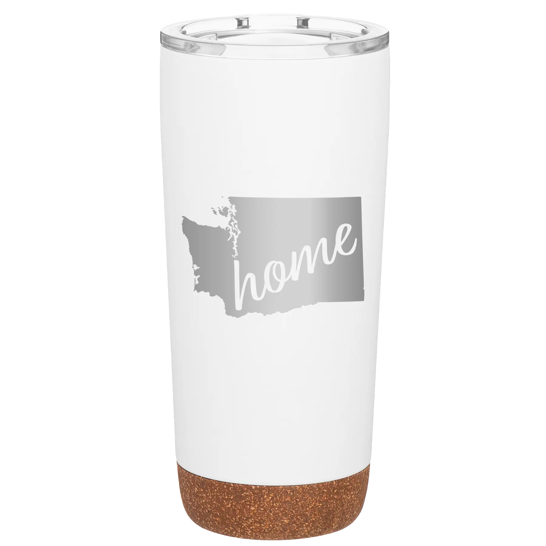 Laser etched white 20 oz vacuum insulated tumbler with 'Washington Home' design