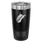 Laser etched black 20 oz vacuum insulated tumbler with 'West Virginia Home' design