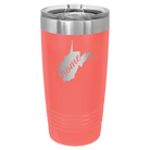 Laser etched coral 20 oz vacuum insulated tumbler with 'West Virginia Home' design