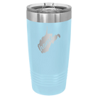 Laser etched light blue 20 oz vacuum insulated tumbler with 'West Virginia Home' design