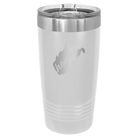 Laser etched white 20 oz vacuum insulated tumbler with 'West Virginia Home' design