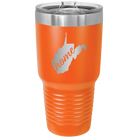 Laser etched orange 30 oz vacuum insulated tumbler with 'West Virginia Home' design