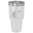 Laser etched white 30 oz vacuum insulated tumbler with 'West Virginia Home' design