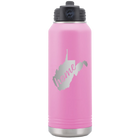 Laser etched light purple 32 oz vacuum insulated water bottle with 'West Virginia Home' design
