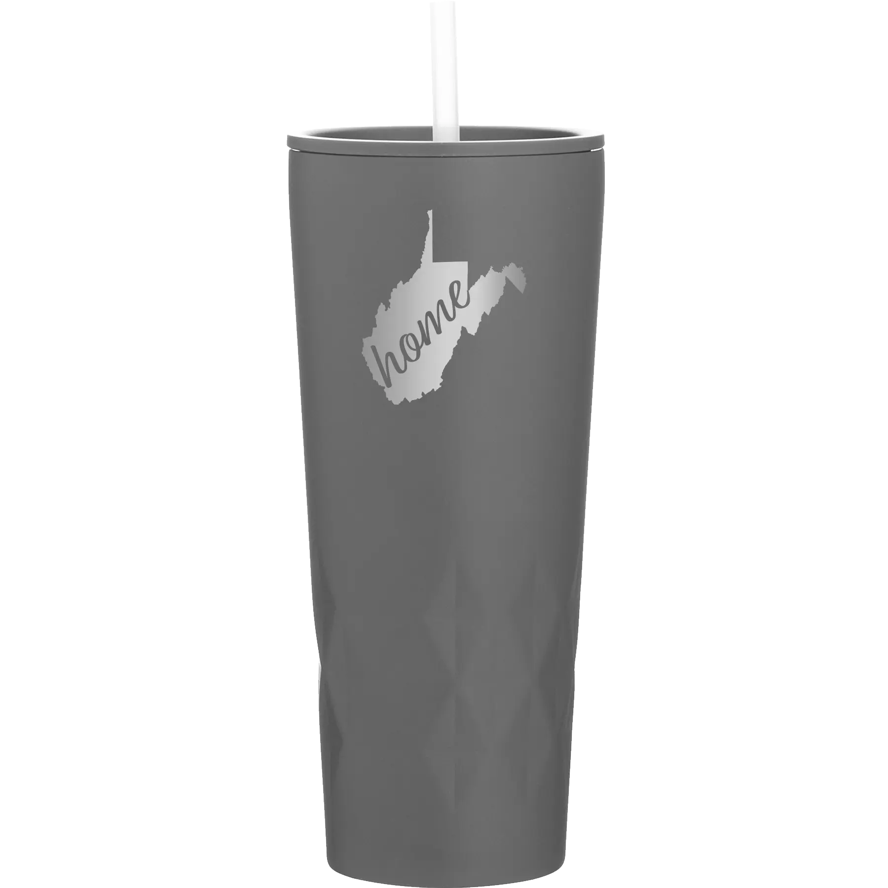 Laser etched slate 20 oz vacuum insulated tumbler with 'West Virginia Home' design