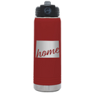 Laser etched maroon 20 oz vacuum insulated water bottle with 'Wyoming Home' design