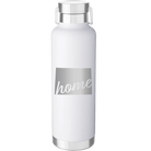 Laser etched white 24 oz vacuum insulated water bottle with 'Wyoming Home' design
