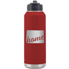 Laser etched maroon 32 oz vacuum insulated water bottle with 'Wyoming Home' design