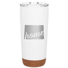 Laser etched white 20 oz vacuum insulated tumbler with 'Wyoming Home' design