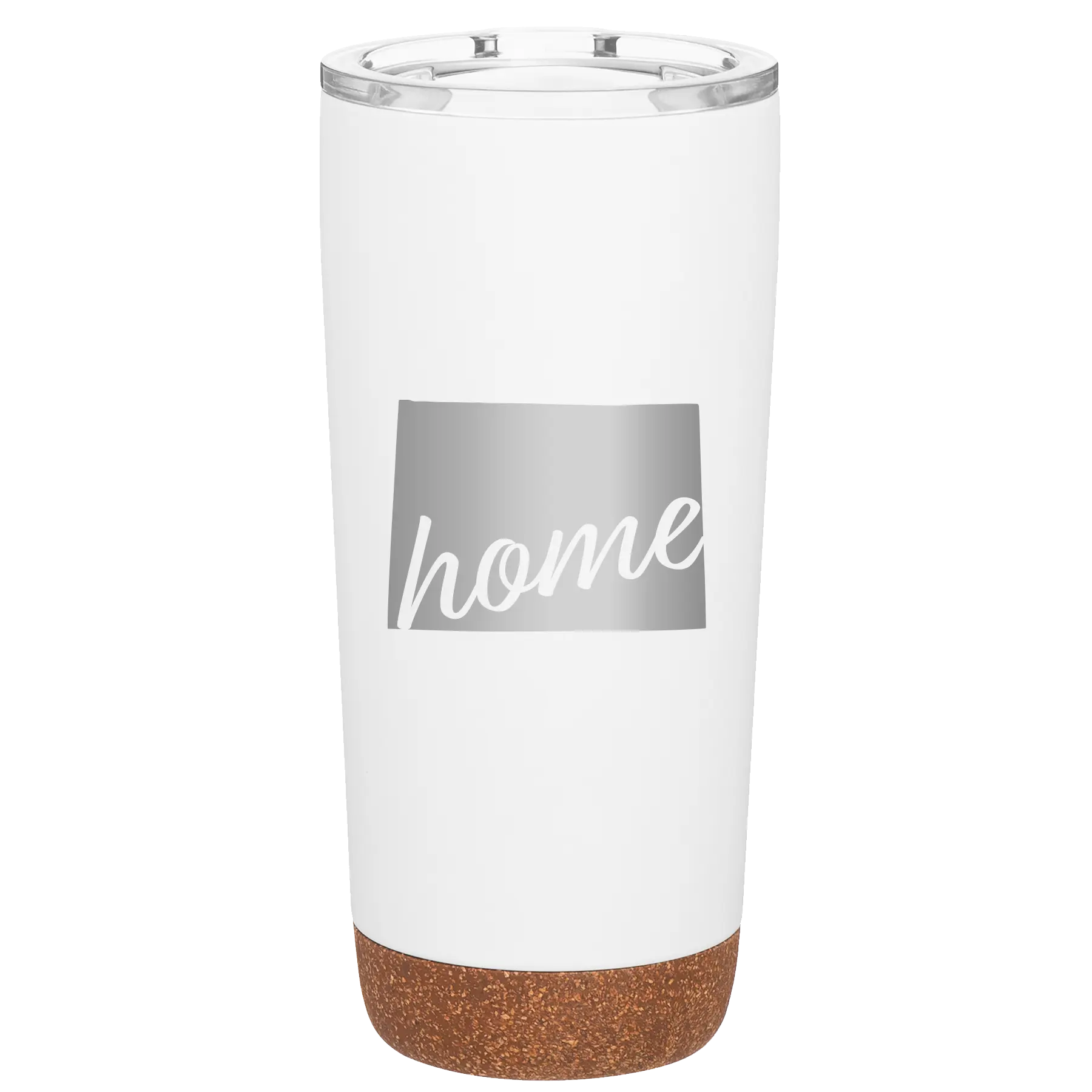 Laser etched white 20 oz vacuum insulated tumbler with 'Wyoming Home' design