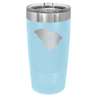 Laser etched light blue 20 oz vacuum insulated tumbler with 'South Carolina Home' design