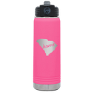 Laser etched pink 20 oz vacuum insulated water bottle with 'South Carolina Home' design