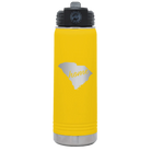 Laser etched yellow 20 oz vacuum insulated water bottle with 'South Carolina Home' design
