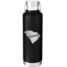 Laser etched black 24 oz vacuum insulated water bottle with 'South Carolina Home' design
