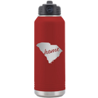 Laser etched maroon 32 oz vacuum insulated water bottle with 'South Carolina Home' design
