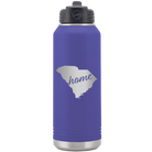 Laser etched purple 32 oz vacuum insulated water bottle with 'South Carolina Home' design