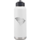 Laser etched white 32 oz vacuum insulated water bottle with 'South Carolina Home' design