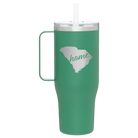 Laser etched forage 40 oz vacuum insulated tumbler mug with 'South Carolina Home' design