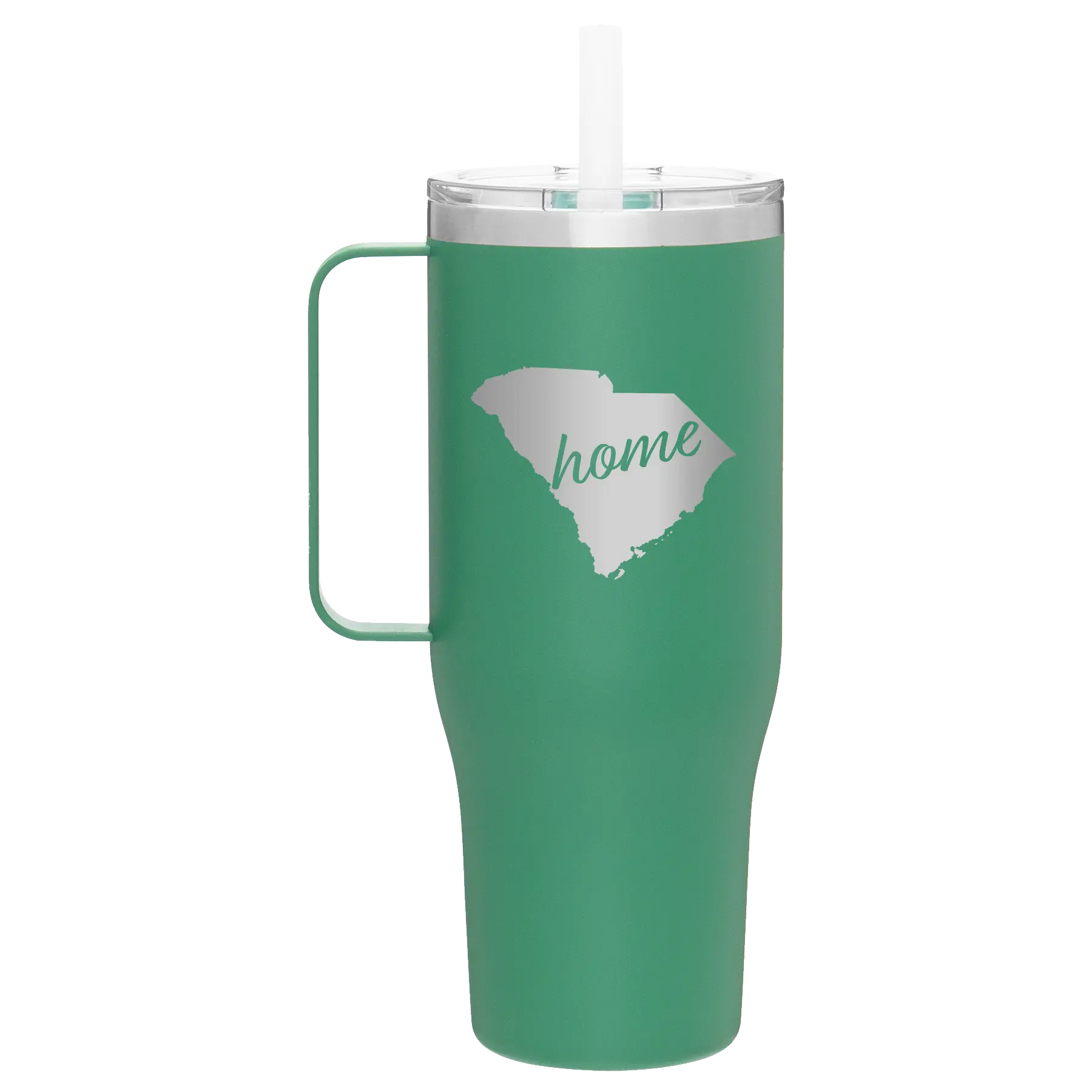 Laser etched forage 40 oz vacuum insulated tumbler mug with 'South Carolina Home' design