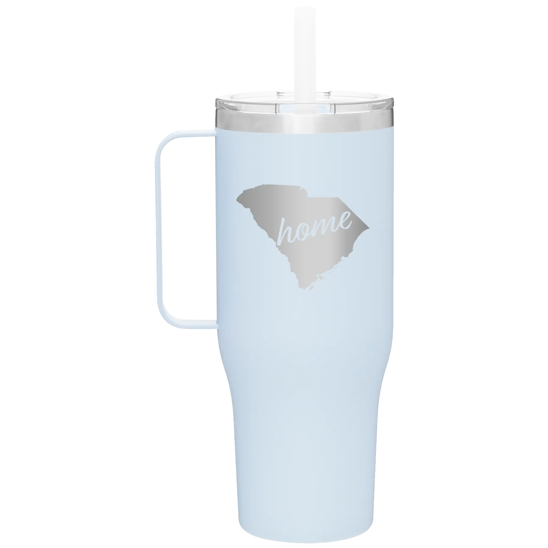 Laser etched landfall 40 oz vacuum insulated tumbler mug with 'South Carolina Home' design