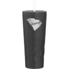 Laser etched black 20 oz vacuum insulated tumbler with 'South Carolina Home' design