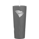 Laser etched slate 20 oz vacuum insulated tumbler with 'South Carolina Home' design