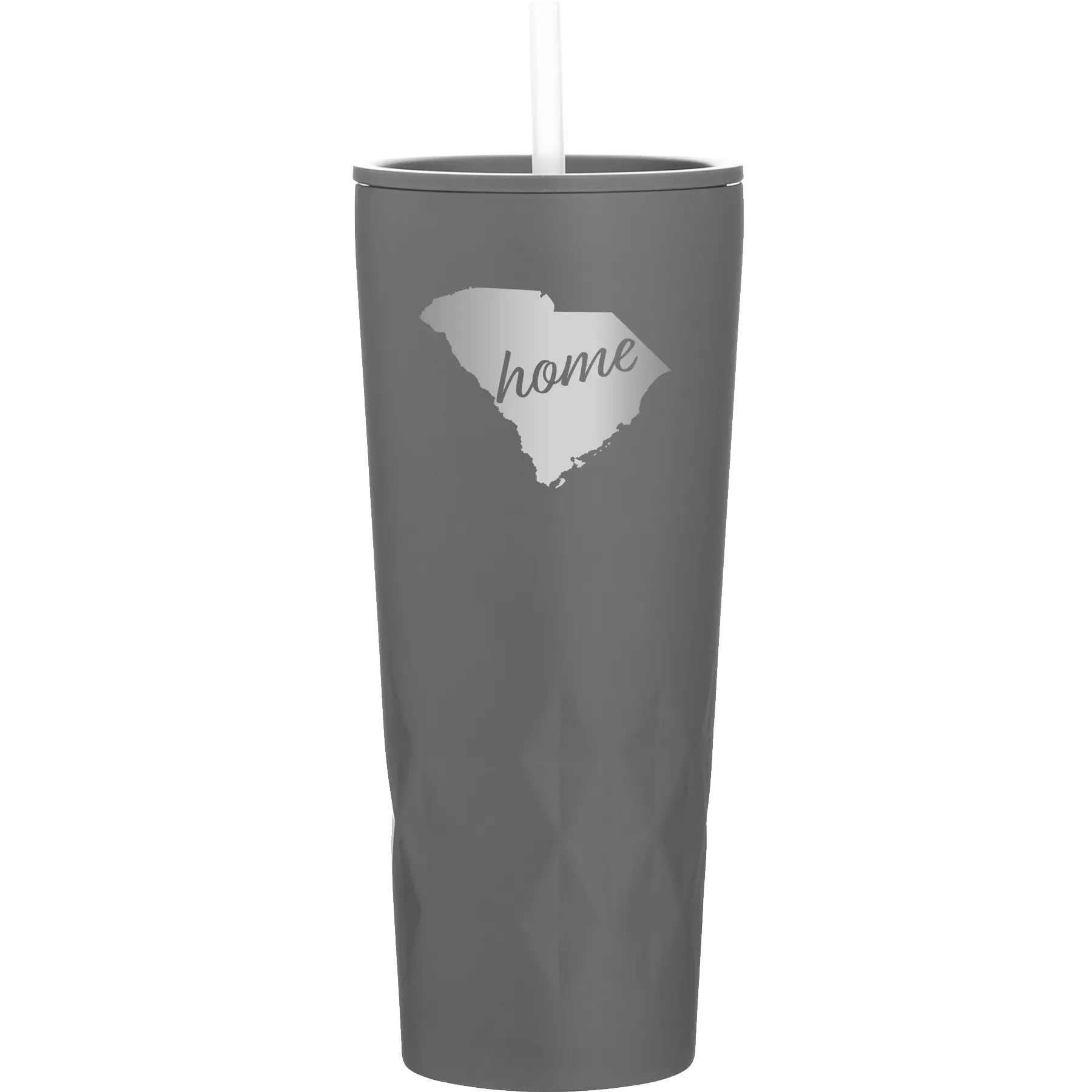 Laser etched slate 20 oz vacuum insulated tumbler with 'South Carolina Home' design