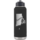 Laser etched black 32 oz vacuum insulated water bottle with 'Rhode Island Home' design