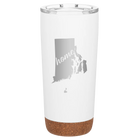 Laser etched white 20 oz vacuum insulated tumbler with 'Rhode Island Home' design
