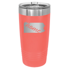 Laser etched coral 20 oz vacuum insulated tumbler with 'Pennsylvania Home' design
