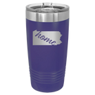 Laser etched purple 20 oz vacuum insulated tumbler with 'Pennsylvania Home' design
