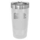 Laser etched white 20 oz vacuum insulated tumbler with 'Pennsylvania Home' design