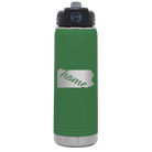 Laser etched green 20 oz vacuum insulated water bottle with 'Pennsylvania Home' design