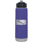 Laser etched purple 20 oz vacuum insulated water bottle with 'Pennsylvania Home' design