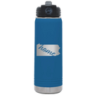 Laser etched royal blue 20 oz vacuum insulated water bottle with 'Pennsylvania Home' design