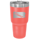 Laser etched coral 30 oz vacuum insulated tumbler with 'Pennsylvania Home' design
